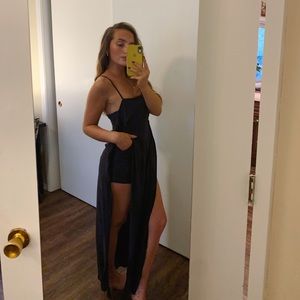 NWT Navy Side Slit Maxi Dress Urban Outfitters